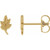14K Yellow Gold Elongated Leaf Earrings