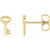 14K Yellow Gold Petite Key Earrings