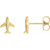 14K Yellow Gold Airplane Earrings