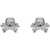 14K White Gold Petite Skull & Crossbones Earrings