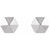 14K White Gold Hexagon Earrings