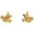 14K Yellow Gold Tiny Bird Stud Earrings