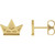 14K Yellow Gold Tiny Crown Earrings