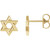 14K Yellow Gold Star of David Earrings