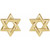 14K Yellow Gold Star of David Earrings