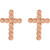 14K Rose Gold Beaded Cross Earrings