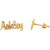 14K Yellow Gold Script Nameplate Earrings