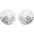 14K White Gold Hammered Disk Earrings