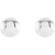 14K White Gold Convex Circle Earrings