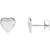 14K White Gold Adorable Heart Earrings