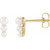 14K Yellow Gold Graduated Cultured White Freshwater Pearl Earrings