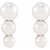 14K White Gold Graduated Cultured White Freshwater Pearl Earrings