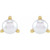 14K Yellow Gold Cultured White Seed Pearl Earrings