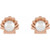 14K Rose Gold Cultured White Seed Pearl Shell Earrings