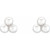 14K White Gold Cultured Freshwater Pearl Cluster Earrings