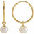 14K Yellow Gold Cultured White Freshwater Pearl Huggie Earrings