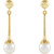 14K Yellow Gold Cultured White Freshwater Pearl Dangle Earrings