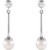 14K White Gold Cultured White Freshwater Pearl Dangle Earrings