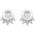 14K White Gold Cultured White Freshwater Cultured Pearl & .08 CTW Natural Diamond Earrings