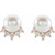 14K Rose Gold Cultured White Freshwater Cultured Pearl & .08 CTW Natural Diamond Earrings