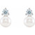 14K White Gold Cultured White Freshwater Pearl & 1/2 CTW Natural Diamond Earrings