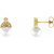 14K Yellow Gold Cultured White Freshwater Pearl & .06 CTW Natural Diamond Earrings