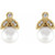 14K Yellow Gold Cultured White Freshwater Pearl & .06 CTW Natural Diamond Earrings