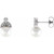 14K White Gold Cultured White Freshwater Pearl & .06 CTW Natural Diamond Earrings