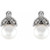 14K White Gold Cultured White Freshwater Pearl & .06 CTW Natural Diamond Earrings