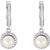 14K White Gold Cultured White Freshwater Pearl & 1/5 CTW Natural Diamond Halo Earrings