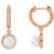 14K Rose Gold Cultured White Freshwater Pearl & 1/5 CTW Natural Diamond Halo Earrings