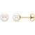 14K Yellow Gold 5-6mm  Cultured White Freshwater Pearl Earrings