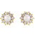 14K Yellow Gold Classic Cultured White Freshwater Pearl & 1/4 CTW Natural Diamond Earrings
