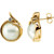 14K Yellow Gold Cultured White Mabe Pearl & 1/8 CTW Natural Diamond Earrings