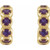 14K Yellow Gold Amethyst Huggie Earrings