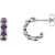 14K White Gold Amethyst Huggie Earrings