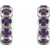 14K White Gold Amethyst Huggie Earrings
