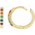 14K Yellow Gold Natural Multi-Gemstone Rainbow Huggie Hoop Earrings