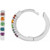 14K White Gold Natural Multi-Gemstone Rainbow Huggie Hoop Earrings