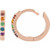 14K Rose Gold Natural Multi-Gemstone Rainbow Huggie Hoop Earrings