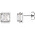 14K White Gold 3/4 CTW Natural Diamond Square Halo-Style Earrings