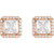 14K Rose Gold 3/4 CTW Natural Diamond Square Halo-Style Earrings