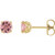 14K Yellow Gold Natural Pink Tourmaline Stud Earrings