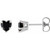 14K White Gold Natural Black Onyx Heart-Shaped Earrings