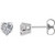14K White Gold Natural White Sapphire Heart-Shaped Earrings
