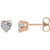 14K Rose Gold Natural White Sapphire Heart-Shaped Earrings