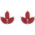 14K Yellow Gold Natural Ruby Cluster Earrings