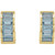 14K Yellow Gold Natural Aquamarine Huggie Earrings