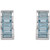 14K White Gold Natural Aquamarine Huggie Earrings