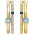 14K Yellow Gold Natural Multi-Gemstone & 1/5 CTW Natural Diamond Hoop Earrings